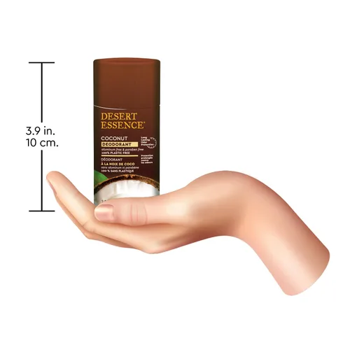 Vista 7 de Desert Essence Desodorante de coco – 100% libre de plástico, protección natural del olor – Sin aluminio ni parabenos con árbol de té y manteca