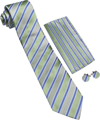 Vista 20 de Barry.Wang Juego de corbatas para hombre, corbata de seda a rayas, tejido a cuadros, gemelos formales, negocios, boda