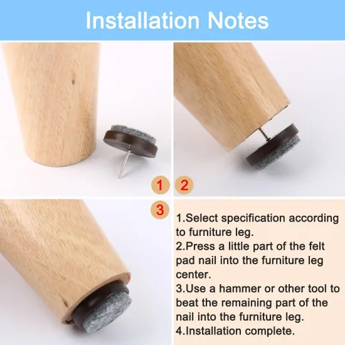 Vista 7 de uxcell Home Mesa Silla Muebles Patas Patas Protector de Piso 16mm/0.6" Dia Pack de 16