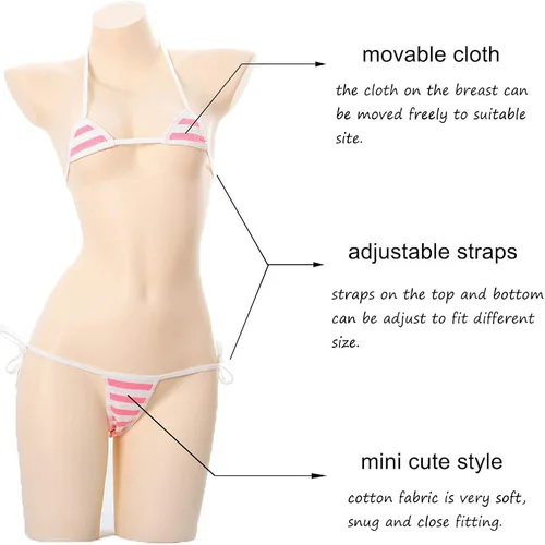Vista 5 de Cute Sexy Anime Lingerie Bra and Panty Set Lolita Cosplay Micro Underwear Suit Kawaii for Women