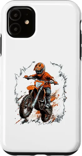 Vista 5 de iPhone 15 moto de motocross coloridas bicicletas para niños caso