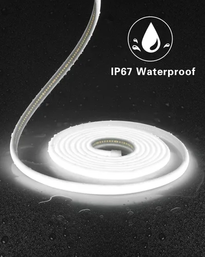 Vista 2 de Aclorol Tira de luces LED COB de 5 V, 10 pies, 960 LED, regulables, impermeables, con autoadhesivas, para gabinete de cocina, baño, espejo, tocador
