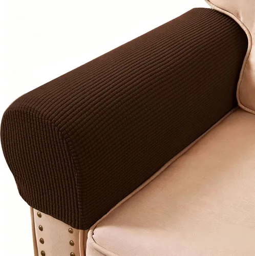 Vista 10 de Juego de 2 fundas elásticas para reposabrazos de sofá, silla y sillón reclinable (Negro)