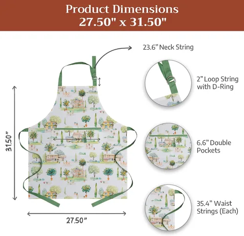 Vista 622 de Maison d' Hermine Delantales para mujer con bolsillo, 100% algodón (27.50 x 31.50 pulgadas)