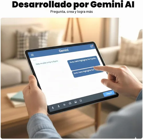 Vista 8 de Android 15 Tablet, 11", 12GB RAM, 128GB, teclado y funda