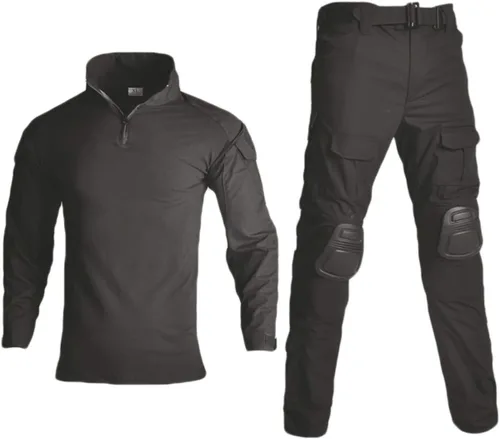 Vista 8 de HARGLESMAN Men's Tactical Military Suits Long Sleeve Uniforms Combat Shirt and Pants with Knee Pads ACU