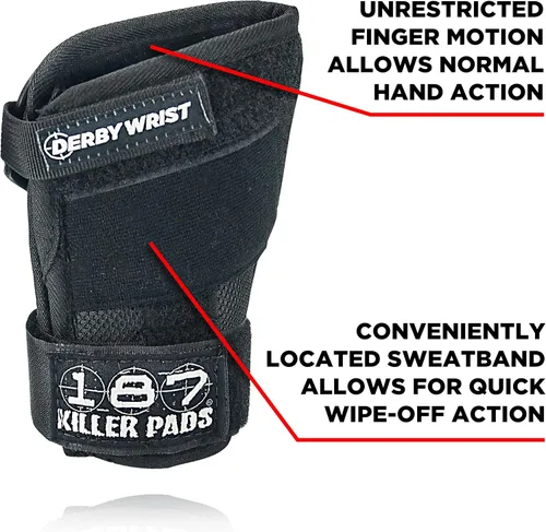 Vista 4 de 187 Killer Pads Protectores de muñeca Derby – Protección deslizante para muñeca Roller Derby