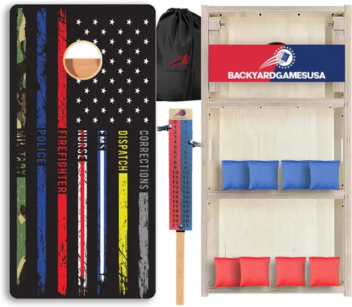 Vista 35 de CornholeGamesUSA Pro - Juego de tablas de Cornhole Fabricado en Estados Unidos Abedul báltico 3/4 Sin rebote Patas triples gruesas Dos 1