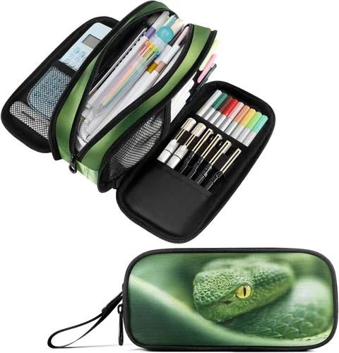 Vista 12 de Fustylead Alice - Estuche de ajedrez para lápices con cremallera, bolsa de maquillaje, bolsa de cosméticos, bolsa de viaje multiusos, caja