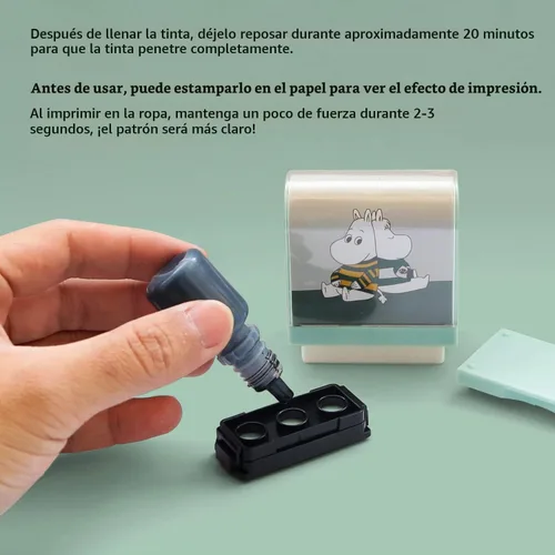 Vista 5 de Sello personalizado con nombre para niños, impermeable, juego de sellos de ropa 6 en 1