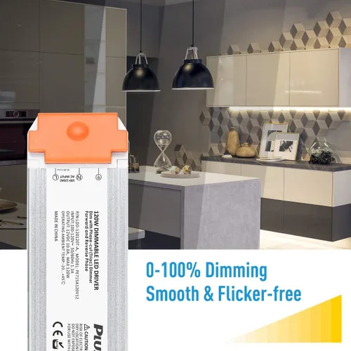 Vista 6 de Controlador LED regulable de 12 V, 120 V CA a DC12 V 120 W Triac ELV/MLV transformador LED compatible con interruptores Lutron y Leviton, fuente