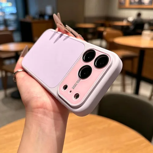 Vista 3 de Funda de silicona líquida para iPhone 17 Pro Max equipada con película protectora de lente, anticolisión suave al tacto y resistente a las manchas