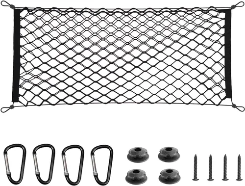 Vista 14 de BAILALIBO Red de Carga Extensible, Redes de Malla Elástica Ajustables para Maletero con Gancho de Metal Universal para SUV, Camiones, Accesorios
