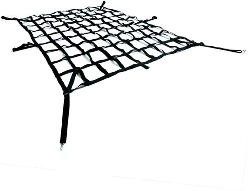 Vista 6 de Red de carga resistente de 65 pulgadas para maletero y remolques de malla superior para camioneta, cubierta ajustable 65" Negro