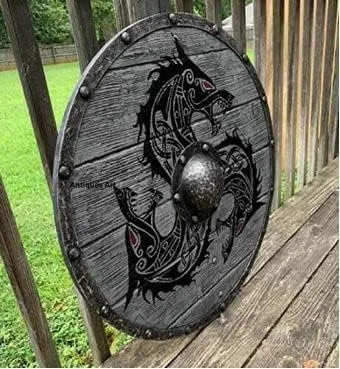 Vista 3 de SUHANA Overseas - Escudo vikingo medieval para Halloween, cosplay, juego de roles y juego de teatro, escudo vikingo, disfraz y accesorios de fiesta
