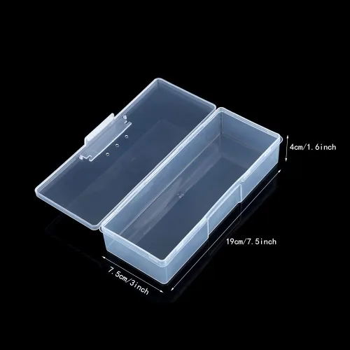 Vista 4 de Paquete de 4 cajas de herramientas de uñas, estuche de plástico para limas de uñas, contenedor de pedicura, estuche de almacenamiento de archivos
