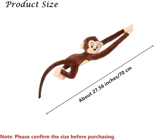 Vista 6 de zhidiloveyou Animales de peluche colgantes de mono para niños y adultos (27 pulgadas)