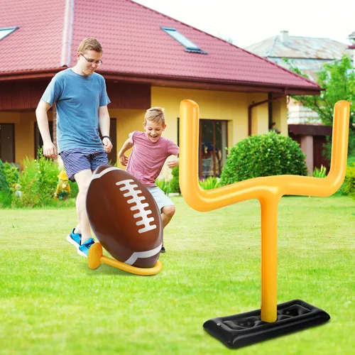 Vista 6 de Leyndo Juego de fútbol inflable gigante de 2 piezas, fútbol inflable gigante de 36.6 pulgadas y poste de portería inflable de 54.3 pulgadas