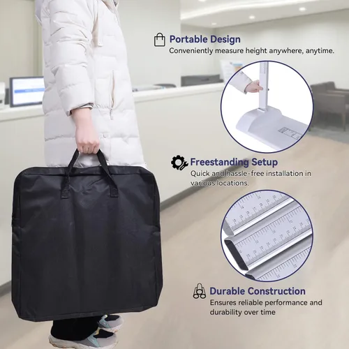 Vista 3 de Tetuga Medidor de Altura Médico Portátil Estadiómetro Barra de Altura 8-82 pulg/20-210 cm/Unidad con cm y pulg, Herramienta de Medición de Altura