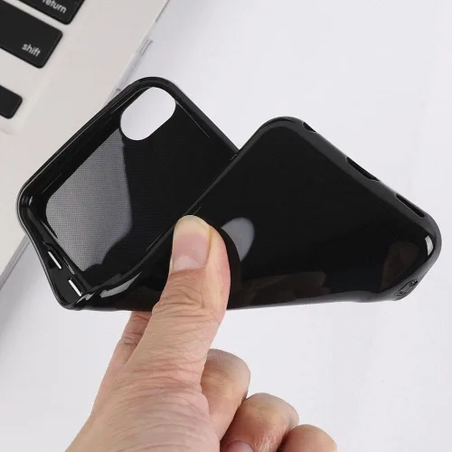 Vista 2 de Funda compatible con iPod Touch 5/6/7, piel delgada suave de TPU negro brillante