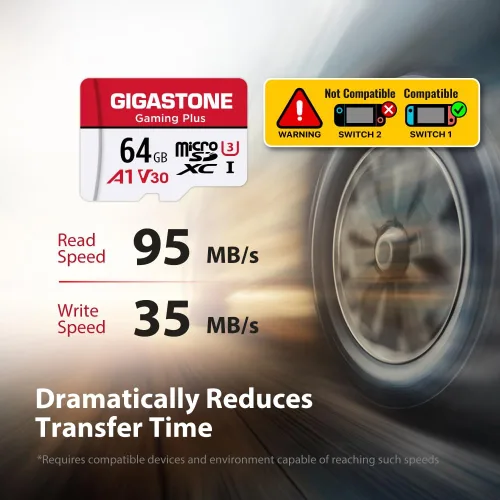 Vista 3 de 【Solo para Switch 1】 Gigastone: 2 unidades de tarjeta Micro SD de 64 GB, Gaming Plus, tarjeta de memoria MicroSDXC para Nintendo-Switch, grabación