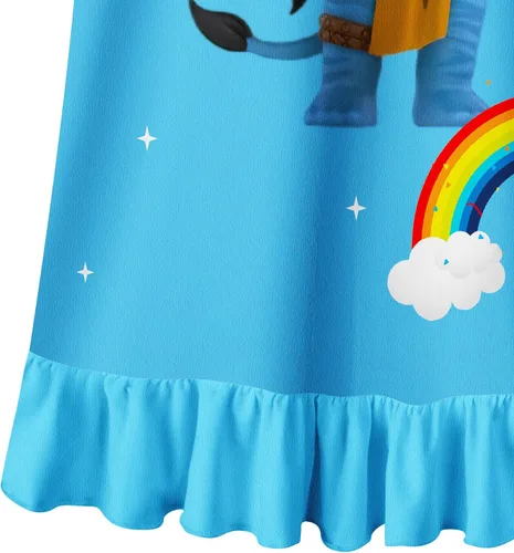 Vista 6 de GUOG Vestido de noche para niñas pequeñas, lindo camisón Neytir pijama, camisón de línea A, manga con volantes, cuello redondo