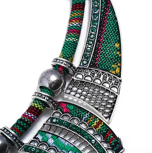 Vista 5 de HENGYID Conjunto de collar bohemio para mujer Collar étnico de diamantes de imitación multicolor grueso
