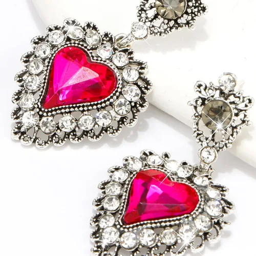 Vista 7 de CIEHER Aretes colgantes de piedra de imitación para mujer, aretes colgantes de champán para mujer, aretes colgantes rectangulares para mujeres
