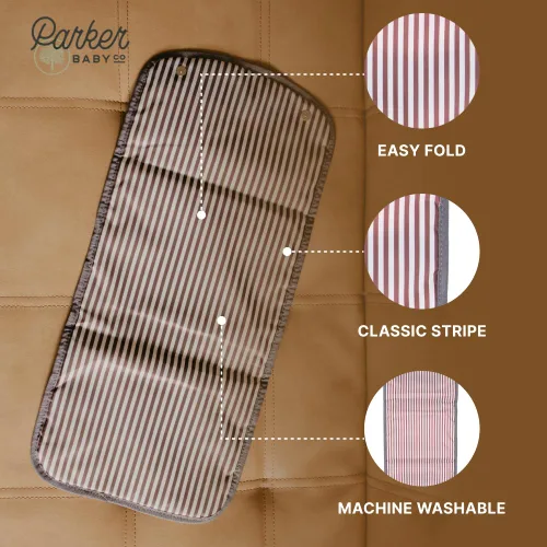 Vista 4 de Parker - Cambiador portátil para pañales Cambiador de pañales para bebé grande y apto para viajes, sin fugas y lavable, tapete plegable