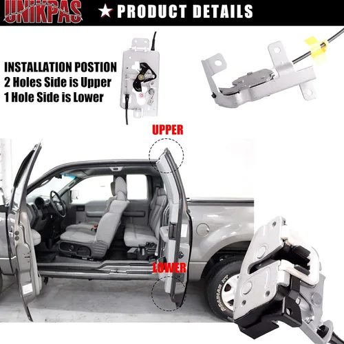 Vista 4 de Pestillo de puerta con conjunto de cable compatible para Ford F-150 de cabina extendida 2004-2008 Reemplazo de puerta trasera derecha 6L3Z18264A00B