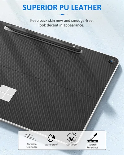 Vista 3 de Moko - Adhesivo para Microsoft Surface Pro 12 2025, color negro Body Skin Cover para Microsoft Surface Pro 12, piel sintética, sin burbujas, 12
