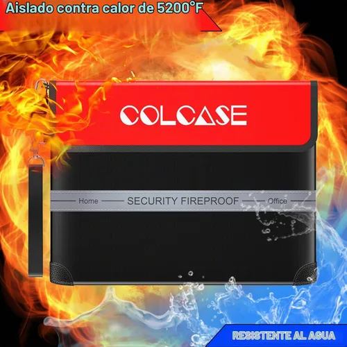 Vista 5 de COLCASE Bolsa de documentos ignífuga con cerradura de 5200 ℉ con aislamiento térmico impermeable e ignífugo con cremallera, bolsa ignífuga