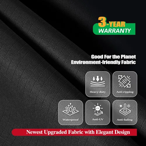 Vista 3 de F&J Outdoors Cubierta impermeable para parrilla resistente a los rayos UV para barbacoa de gas carbón de 2 quemadores, 48 pulgadas de ancho x 27