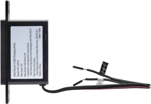 Vista 4 de Magnadyne Soporte de pared con puertos USB-A de carga para uso en RV y vehículos, incluye placa de pared (negro)