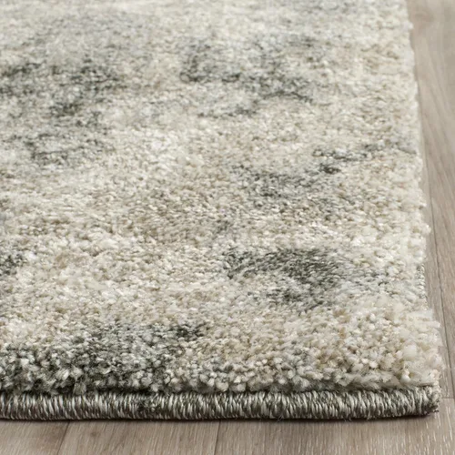 Vista 5 de SAFAVIEH Retro Collection - Alfombra de pasillo de 2 pies 3 pulgadas x 7 pies, gris claro y gris, diseño abstracto moderno, no desprende pelusa