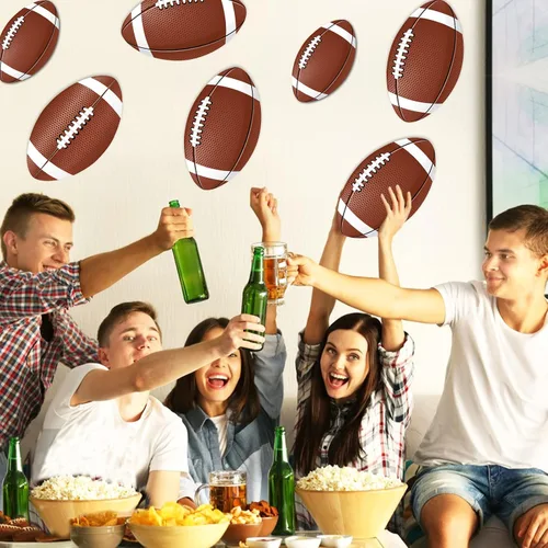 Vista 3 de Recorte de fiesta de fútbol, paquete de 22 tableros de anuncios de fútbol, decoración de aula, recortes con puntos de pegamento para decoración