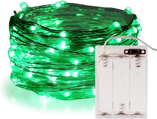 Vista 10 de ANJAYLIA Paquete de 4 luces de hadas de 16.4 pies, 50 luces LED, funciona con pilas, mini luces estrelladas parpadeantes para bodas, fiestas Blanco