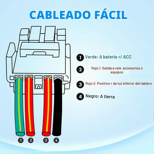 Vista 7 de Nilight Interruptor de Batería de Botón de Encendido/Apagado AUX 12V con Cable Conector Kit de Reemplazo de 1.28" x 0.87" para Toyota Sequoia