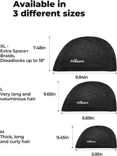 Vista 4 de Gorro de natación de tela Firesara, gorro de baño de alta elasticidad mantiene el cabello limpio y transpirable, se ajusta tanto al cabello largo