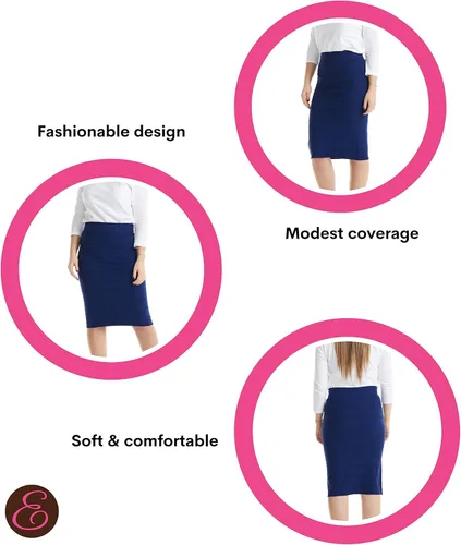 Vista 4 de ESTEEZ Falda de lápiz bodycon para mujer - debajo de la rodilla
