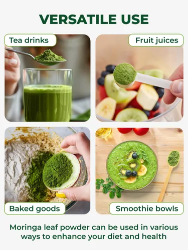 Vista 13 de PURA VIDA MORINGA Polvo orgánico de origen único - Polvo de hojas 100% premium, moringa oleifera orgánica USDA, polvo de hoja de moringa - Perfecto