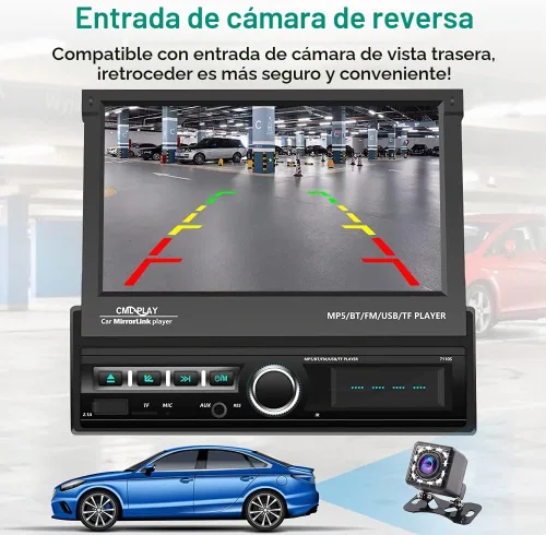 Vista 4 de Hikity Estéreo del coche de la pantalla táctil del solo DIN de 7 pulgadas