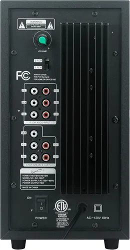 Vista 5 de Supersonic SC-38HT Sistema de cine en casa con DVD de canal envolvente 5.1 con soporte de DVD/CD, conectores de micrófono de karaoke, entrada USB