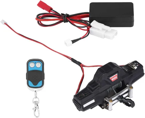 Vista 6 de Cabrestante automático de coche Rc, universal escala 1/8 modelo Rc vehículo oruga accesorio de coche Dualmotor Winch con control remoto inalámbrico