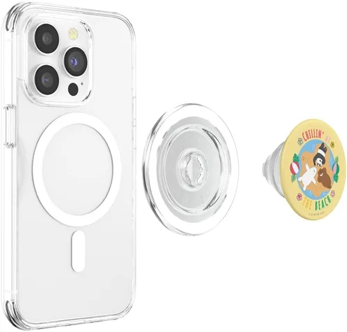 Vista 4 de We Bare Bears Chillin' At The Beach Grizz Panda Ice PopSockets MagSafe PopGrip para iPhone