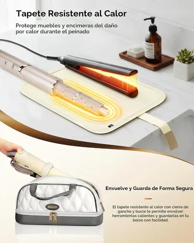Vista 3 de Mancro Estuche de transporte para Shark FlexStyle, bolsa de viaje acolchada para herramientas para el cabello con alfombrilla resistente al calor
