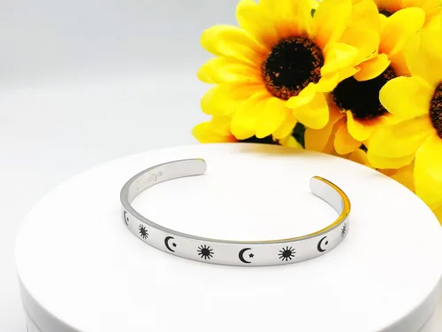 Vista 218 de Pulseras inspiradoras para mujer, joyería de acero inoxidable, con refranes, pulsera motivacional con mensaje oculto, pulseras grabadas para mejor
