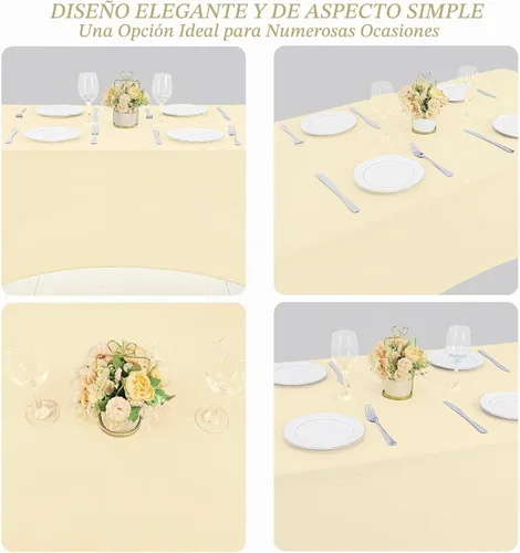 Vista 4 de Fivenl Cubierta de Mesa Mantel de Spandex de 6 Pies para Mesas Plegables Cubierta de Mesa Rectangular Ajustada Lavable Resistente a las Arrugas