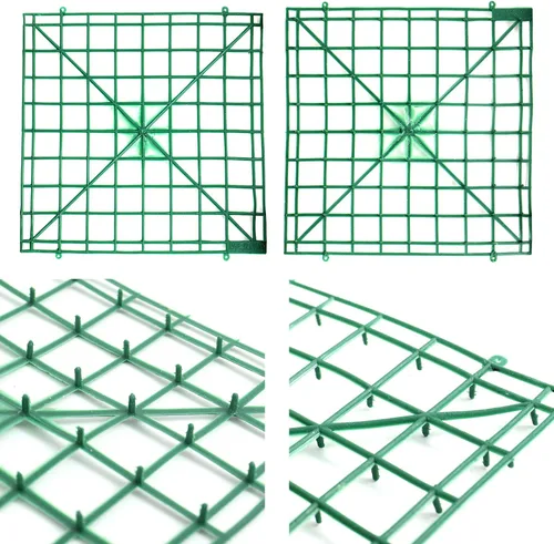 Vista 2 de Paneles de rejilla de flores artificiales, marcos de pared de flores de bricolaje, telón de fondo de arcos de pared, marcos de vallas de plástico