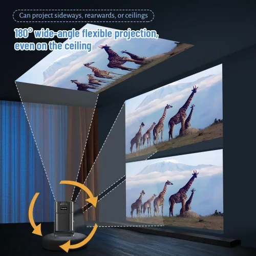 Vista 3 de Mini proyector, 2025 Full HD 1080P compatible con proyector de video, proyector de película pequeña portátil, compatible con iOS/Android/Windows/TV